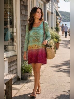 Maeve Silk Ombre Tunic Dress | Anthropologie Boho Vibe
